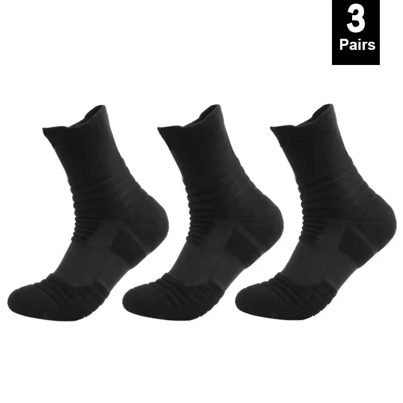 3 Pairs Cushioned Ankle Athletic Socks