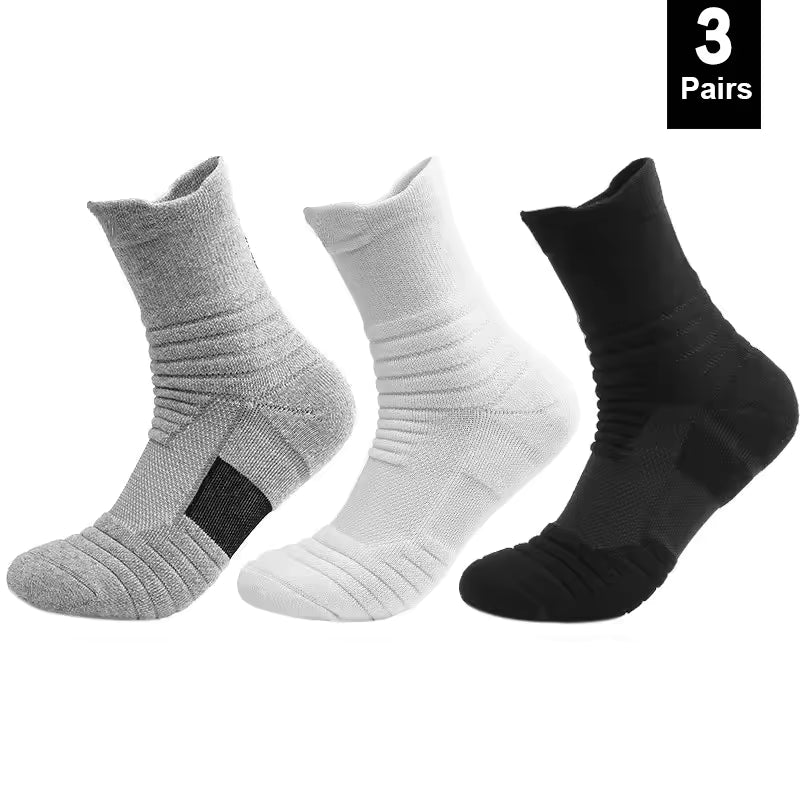 3 Pairs Cushioned Ankle Athletic Socks